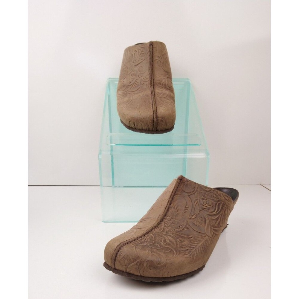 Papillio by Birkenstock Dana Clogs Embossed Leather Women's Size 8 / 39 Brown